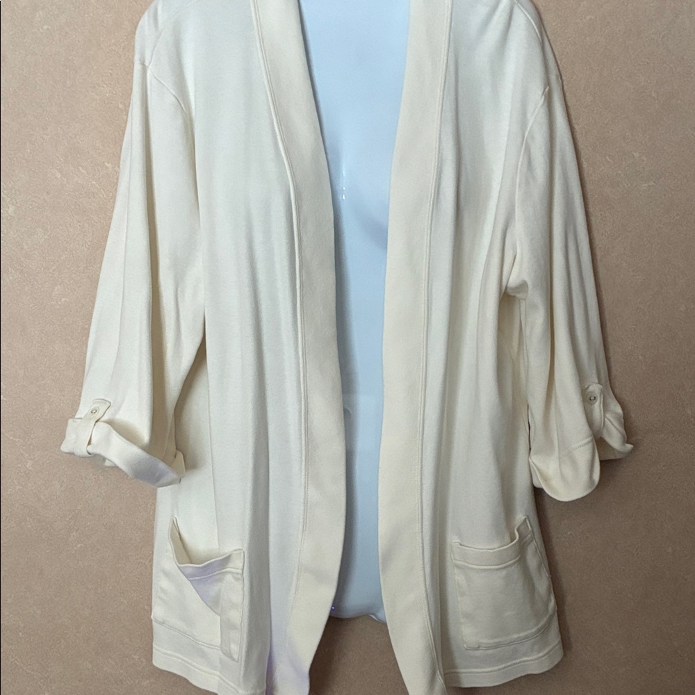 Croft & Barrow Cream Open-Front Cardigan
